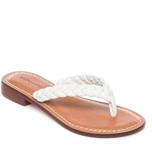 Bernardo Theo thong salads braided brown and white size 7.5 leather